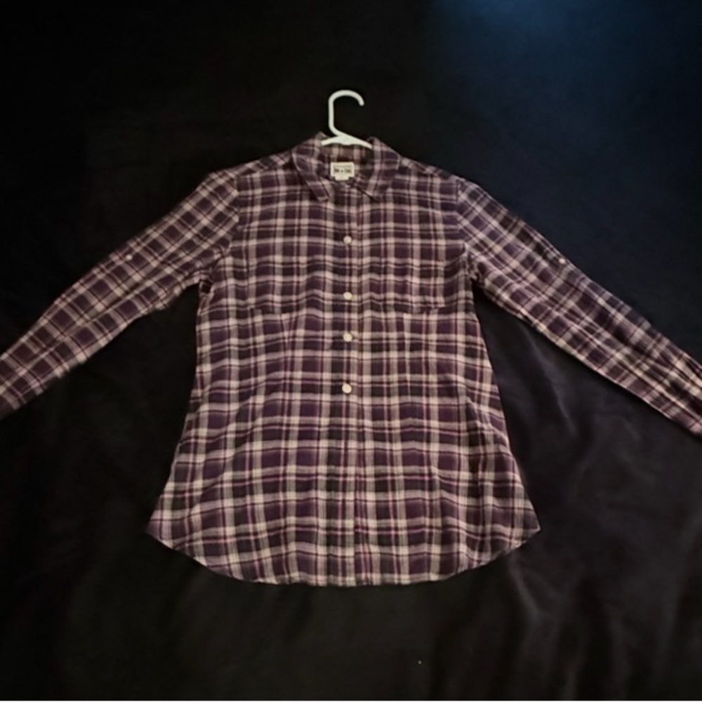 Converse Purple Plaid Casual Shirt
